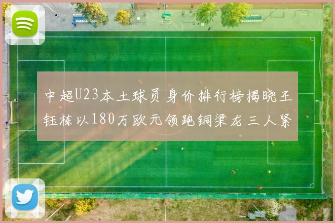 中超U23本土球员身价排行榜揭晓王钰栋以180万欧元领跑铜梁龙三人紧随其后